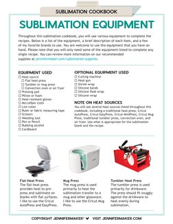 Sublimation Pdf Worksheet Sublimation Cookbook Peek by JenniferMaker | PDF | T Shirt | Seam (Sewing)