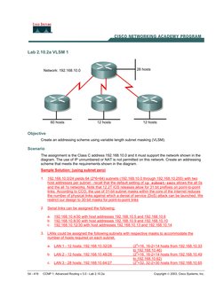 54 - 419 
CCNP 1: Advanced Routing v 3.0 - Lab 2.10.2a 
Copyright  2003, Cisco Systems, Inc. 
 
 
Lab 2.10.2a VLSM 1 
 
Obje