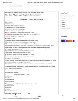 Kips Class 7 Cyber Apps Chapter 1 Number System | PDF | Mathematics ...