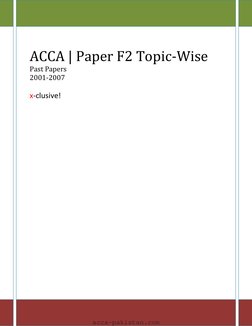 ACCA F2 Past Papers (2001-2007) | PDF