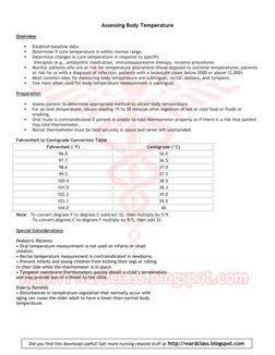 Body Temperature Assessment Procedures | PDF | Thermometer | Temperature