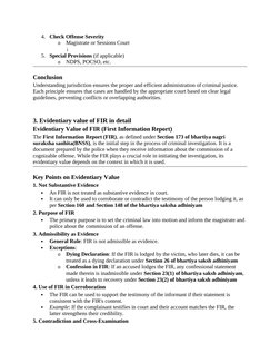4. Check Offense Severity
o
Magistrate or Sessions Court
↓
5. Special Provisions (if applicable)
o
NDPS, POCSO, etc.
Conclusi