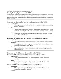 5. Security for keeping peace and for good behavior
Security for Keeping Peace and Good Behavior
The provisions related to se
