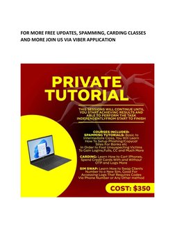  
FOR MORE FREE UPDATES, SPAMMING, CARDING CLASSES 
AND MORE JOIN US VIA VIBER APPLICATION 
 
 
 
