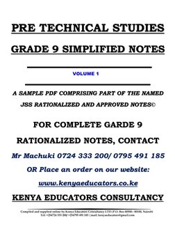 Pre Tech Grade 9 Notes Grade 9 Pre-Technical Studies Notes | PDF