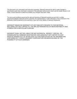 This document is for information and instruction purposes. Geensoft reserves the right to make changes in 
specifications and