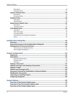 Table of Contents 
6 
Reqtify 
Description ..................................................................................