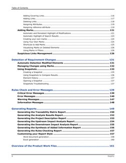 Table of Contents 
8 
Reqtify 
Adding Covering Links ........................................................................