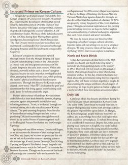 6
Intro and Primer on Korean Culture
Intro and Primer on Korean Culture
The legendary god-king Dangun founded the first 
Kore