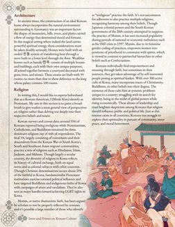 8
Intro and Primer on Korean Culture
Architecture
In ancient times, the construction of an ideal Korean 
home always incorpor