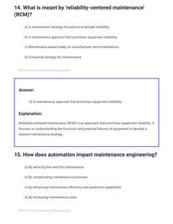 Maintenance Engineering MCQs Overview | PDF | Reliability Engineering ...