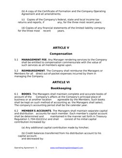 (b) A copy of the Certificate of Formation and the Company Operating 
Agreement and all amendments;
(c)   Copies of the Compa