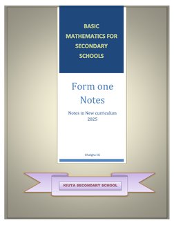 Form One Mathematics Notes 2025 | PDF | Significant Figures | Numbers