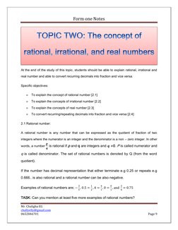 Form One Mathematics Notes 2025 | PDF | Significant Figures | Numbers