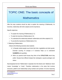 Form One Mathematics Notes 2025 | PDF | Significant Figures | Numbers