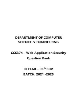 CCS374 Web Application Security Guide | PDF | Security | Computer Security