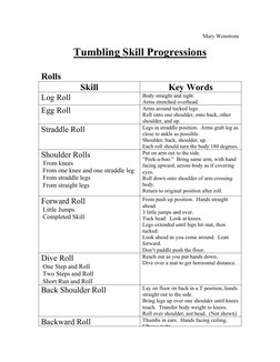 Tumbling Skill Progressions Guide | PDF | Anatomical Terms Of Motion ...