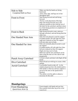 Tumbling Progression Chart.pdf Tumbling Skill Progressions Guide | PDF | Anatomical Terms Of Motion ...