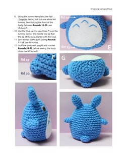 ©Serena (AmiandYou) 
 
  
9. Using the tummy template (see Felt 
Template below), cut out one white felt 
tummy. Sew it along