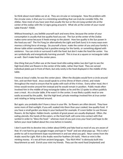So think about most tables we sit at.  They are circular or rectangular.  Now the problem with 
the circular ones, is that yo