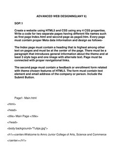 Class 12 IT Practical: HTML & CSS Guide | PDF | Java Script | Html Element