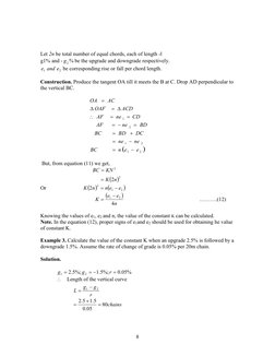 8 
 
 
 
 
 
 
Let 2n be total number of equal chords, each of length -l 
g1% and -
%
2
g
be the upgrade and downgrade resp