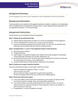 Performance Task - Vector Operations - Student Guide | PDF | Euclidean ...