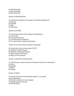 50 Computer Science MCQs with Answers | PDF | Computer Data Storage ...