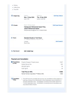 •
Parking
•
Coffee & tea
•
Free WiFi
3 Nights Stay
Check-in
Mon, 15 Apr 2024
after 2 PM
Check-out
Thu, 18 Apr 2024
before 12: