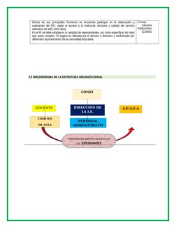 Dentro  de  sus  principales  funciones  se  encuentra  participar  en  la  elaboración  y
evaluación del PEI; vigilar el acc