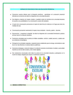 NORMAS DE CONVIVENCIA PARA UNA EDUCACIÓN PRESENCIAL
Conocemos nuestros deberes para la búsqueda enseñanza - aprendizaje en la