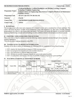 Microprocessor Programming Syllabus 314321 | PDF | Assembly Language ...