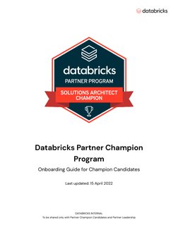 Databricks Partner Champion Onboarding Guide | PDF | Computing