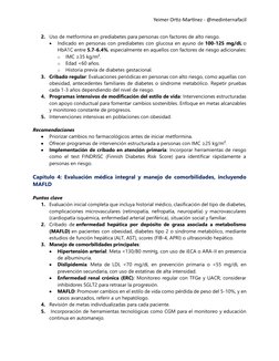 Yeimer Ortiz-Martínez - @medinternafacil 
2. Uso de metformina en prediabetes para personas con factores de alto riesgo. 
•