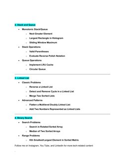 Follow me on Instagram, You Tube, and LinkedIn for more tech-related content 
 
. 
 
 
 
2. Stack and Queue 
 
Monotonic Sta