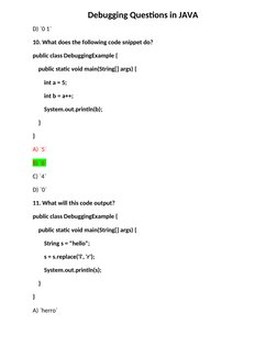 Java Debugging Questions and Answers | PDF | Software Development ...