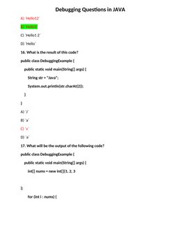 Java Debugging Questions and Answers | PDF | Software Development ...