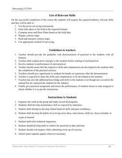 Surveying (312339) 
  
Maharashtra State Board of Technical Education (K-scheme) 
III 
 
List of Relevant Skills 
On the succ