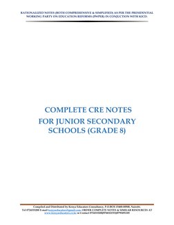 Grade 8 CRE Notes for Term 3 | PDF