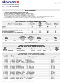..
Notas: Ver notas en la sección “NOTAS ACLARATORIAS” en este estado de cuenta.
Página   2 de    7
Número de tarjeta: 554625