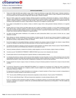 ..
Notas: Ver notas en la sección “NOTAS ACLARATORIAS” en este estado de cuenta.
Página   4 de    7
Número de tarjeta: 554625