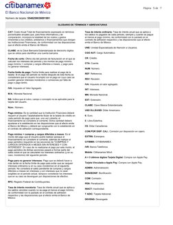 ..
Página   5 de    7
Número de tarjeta: 5546259039891991
GLOSARIO DE TÉRMINOS Y ABREVIATURAS
CAT: Costo Anual Total de finan