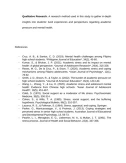 Academic Pressure and Mental Health in SHS | PDF | Social Support ...