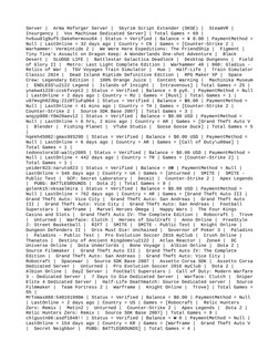 Server |  Arma Reforger Server |  Skyrim Script Extender (SKSE) |  SteamVR |  
Insurgency |  Vox Machinae Dedicated Server] |