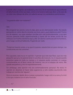 CYB.     Aurora S. y ZS M. 
5 
Cuando volví a respirar, se enderezó y me miró. En el momento en que enfrenté 
el ceño fru