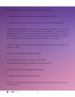 CYB.     Aurora S. y ZS M. 
8 
“No tiene sentido hablar con ese bastardo en primer lugar”. 
 
“¿Dónde te duele? Vamos a l