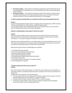 Cyber Safety and Security for Class 11 | PDF | Http Cookie | Cybercrime