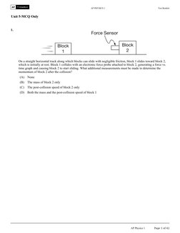 AP Physics 1 Unit 5 MCQ Overview | PDF | Force | Collision