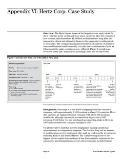 A
 
ppendix VI: Hertz Corp. Case Study 
Page 85 
GAO-08-885  
Appendix VI: Hertz Corp. Case Study 
Overview: The Hertz buyo