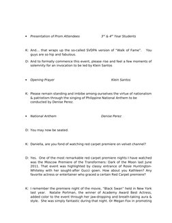 Js Prom Programme Flow JS Prom Emcee Script 2012 | PDF | Prom
